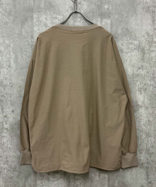 SHISKY（シスキー）の「ドローコード付きBIGロンT(846-05)（Tシャツ/カットソー・メンズ・ブラック×ホワイト/オフホワイト/カーキ/ベージュ/ブラック/チャコールグレー/ブラック×ブラック・XL/L/M）」の22枚目の写真