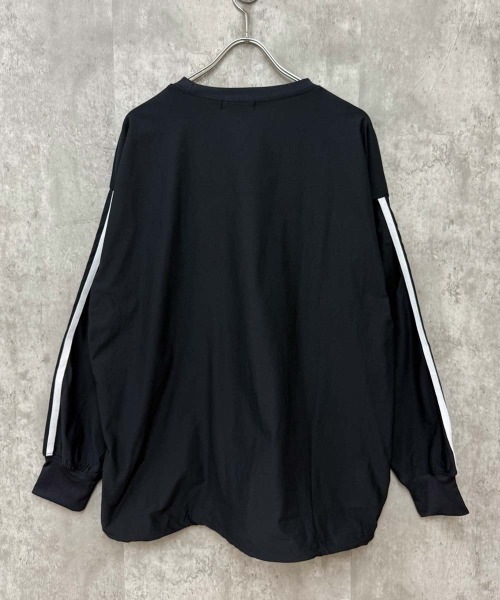 SHISKY（シスキー）の「ドローコード付きBIGロンT(846-05)（Tシャツ/カットソー・メンズ・ブラック×ホワイト/オフホワイト/カーキ/ベージュ/ブラック/チャコールグレー/ブラック×ブラック・XL/L/M）」の14枚目の写真