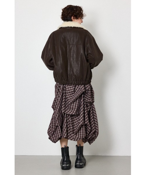 RODEO CROWNS WIDE BOWL（ロデオクラウンズワイドボウル）の「Suede look 2WAY ブルゾン（ブルゾン・レディース・ブラック/ベージュ系その他/ブラウン・FREE）」の8枚目の写真