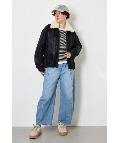 RODEO CROWNS WIDE BOWL（ロデオクラウンズワイドボウル）の「Suede look 2WAY ブルゾン（ブルゾン・レディース・ブラック/ベージュ系その他/ブラウン・FREE）」の18枚目の写真