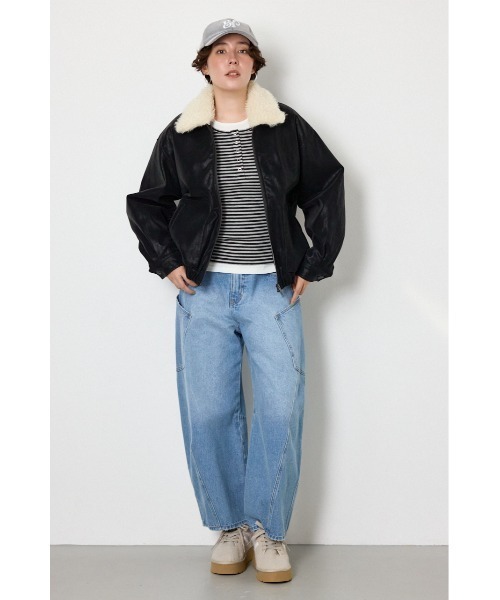 RODEO CROWNS WIDE BOWL（ロデオクラウンズワイドボウル）の「Suede look 2WAY ブルゾン（ブルゾン・レディース・ブラック/ベージュ系その他/ブラウン・FREE）」の19枚目の写真