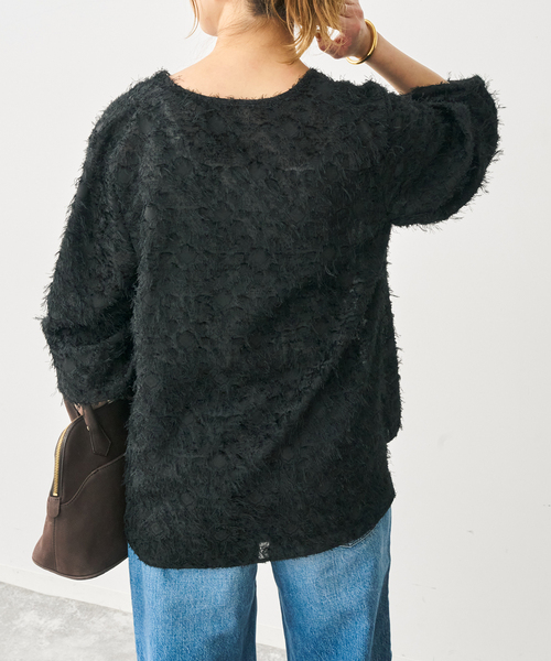 Spick & Span(スピックアンドスパン)の「カットジャガードパフスリーブブラウス(シャツ/ブラウス・レディース・ブラック/アイボリー・FREE)」の10枚目の写真