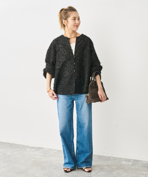 Spick & Span(スピックアンドスパン)の「カットジャガードパフスリーブブラウス(シャツ/ブラウス・レディース・ブラック/アイボリー・FREE)」の11枚目の写真