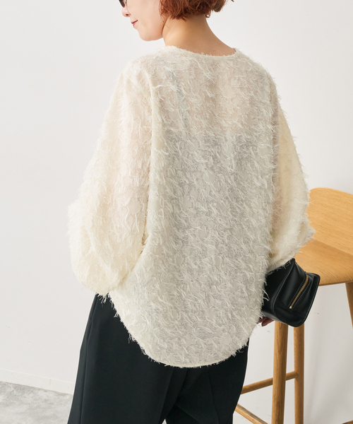 Spick & Span(スピックアンドスパン)の「カットジャガードパフスリーブブラウス(シャツ/ブラウス・レディース・ブラック/アイボリー・FREE)」の16枚目の写真