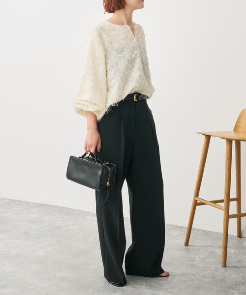 Spick & Span(スピックアンドスパン)の「カットジャガードパフスリーブブラウス(シャツ/ブラウス・レディース・ブラック/アイボリー・FREE)」の18枚目の写真