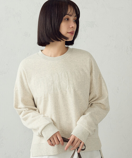 COMME CA ISM(コムサイズム)の「ロゴ裏毛スウェット(Tシャツ/カットソー・レディース・オートミール/ブラック・L/M)」の5枚目の写真