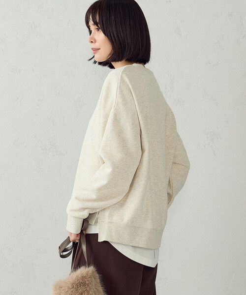 COMME CA ISM(コムサイズム)の「ロゴ裏毛スウェット(Tシャツ/カットソー・レディース・オートミール/ブラック・L/M)」の7枚目の写真