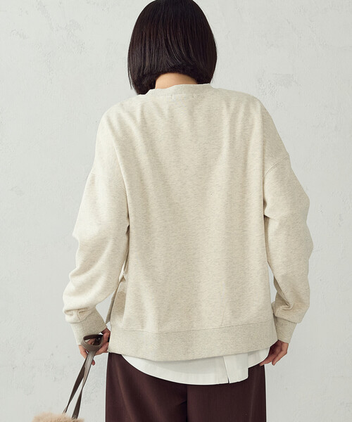 COMME CA ISM(コムサイズム)の「ロゴ裏毛スウェット(Tシャツ/カットソー・レディース・オートミール/ブラック・L/M)」の8枚目の写真