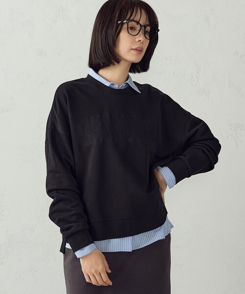 COMME CA ISM(コムサイズム)の「ロゴ裏毛スウェット(Tシャツ/カットソー・レディース・オートミール/ブラック・L/M)」の11枚目の写真