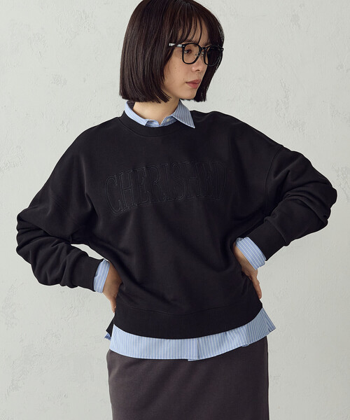 COMME CA ISM(コムサイズム)の「ロゴ裏毛スウェット(Tシャツ/カットソー・レディース・オートミール/ブラック・L/M)」の12枚目の写真