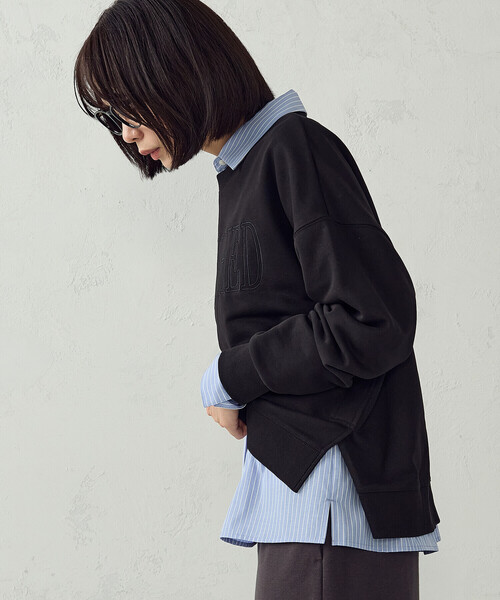 COMME CA ISM(コムサイズム)の「ロゴ裏毛スウェット(Tシャツ/カットソー・レディース・オートミール/ブラック・L/M)」の13枚目の写真
