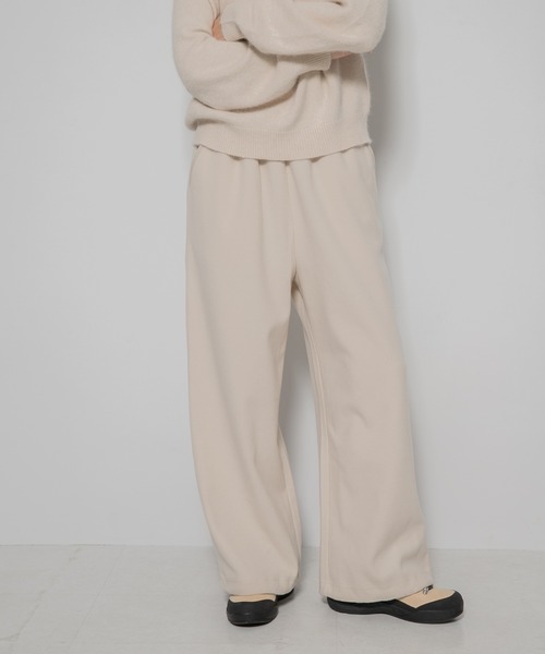 EKAL（エカル）の「ウォームドジャージワイドパンツ（その他パンツ・レディース・ブラック/ダークパープル/アイボリー・ONE）」の2枚目の写真