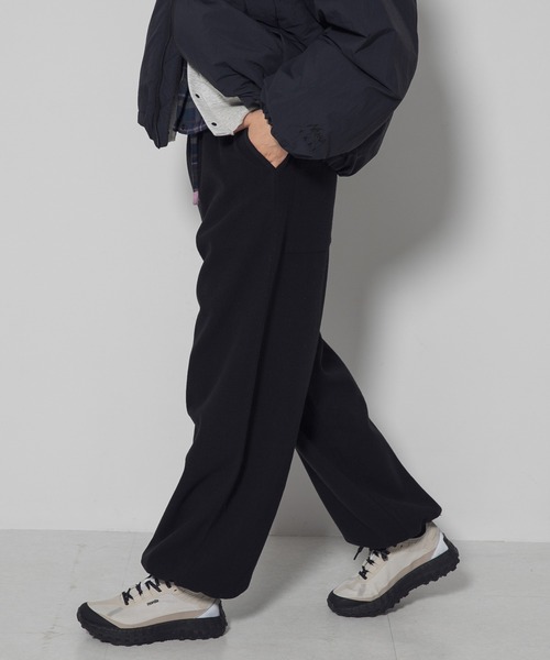 EKAL（エカル）の「ウォームドジャージワイドパンツ（その他パンツ・レディース・ブラック/ダークパープル/アイボリー・ONE）」の3枚目の写真