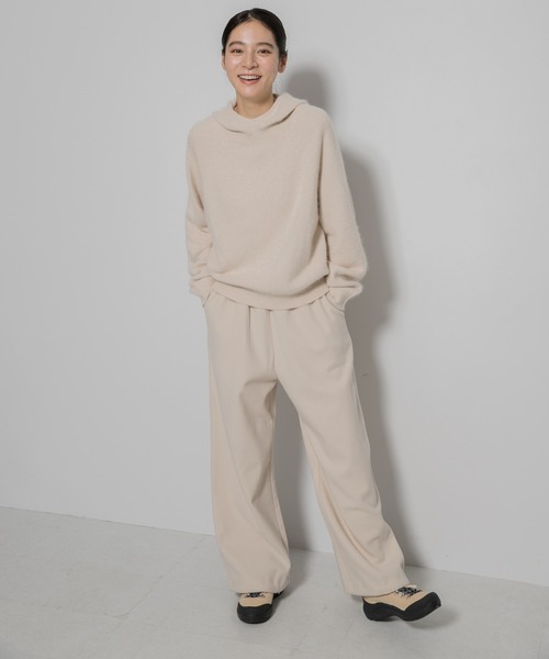 EKAL（エカル）の「ウォームドジャージワイドパンツ（その他パンツ・レディース・ブラック/ダークパープル/アイボリー・ONE）」の19枚目の写真