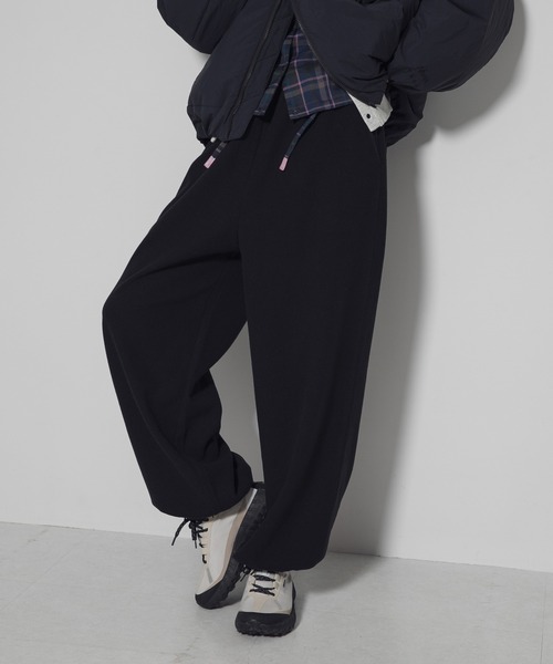 EKAL（エカル）の「ウォームドジャージワイドパンツ（その他パンツ・レディース・ブラック/ダークパープル/アイボリー・ONE）」の15枚目の写真