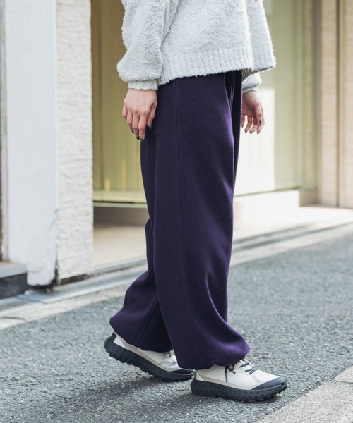 EKAL（エカル）の「ウォームドジャージワイドパンツ（その他パンツ・レディース・ブラック/ダークパープル/アイボリー・ONE）」の5枚目の写真