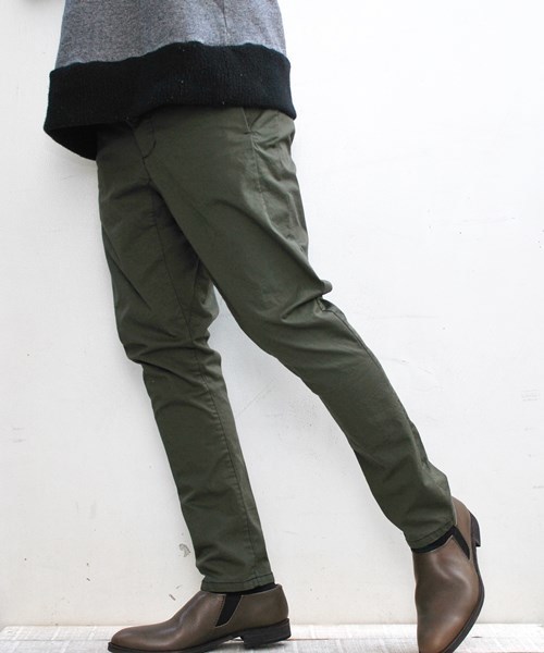 OURET（オーレット）の「20 CHINO STRETCH SLASH POCKET GAZETTE CROTCH SKINNY PANTS（チノパンツ・メンズ・ベージュ/ネイビー/マスタード/カーキ/ブラック・2/3/1）」の6枚目の写真