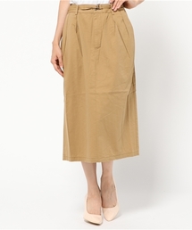 LBC | コットンレーヨンツイルベルト付きタイトスカート(スカート)