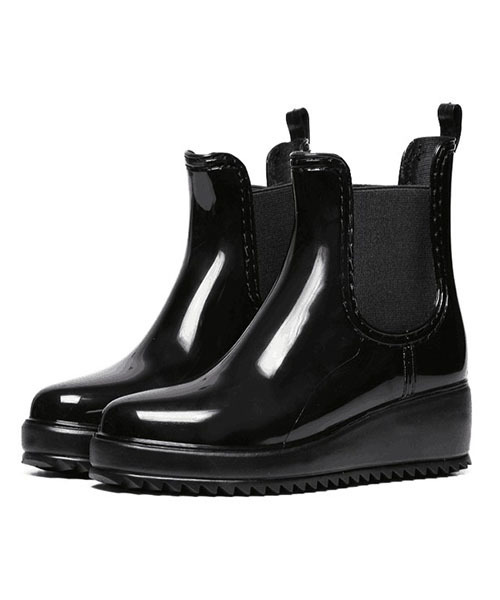 aimoha（アイモハ）の「サイドゴアウェッジソールショートレインブーツ（レインシューズ・レディース・グレー/ワインレッド/ブラック/ベージュ・23.5/23/24/25/24.5/22.5）」の14枚目の写真