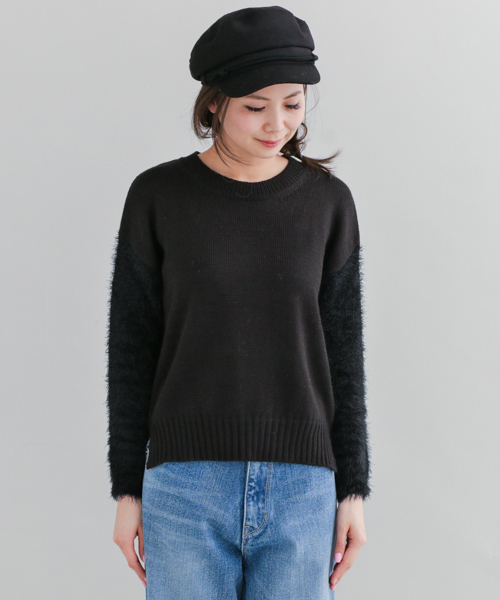 URBAN RESEARCH Sonny Label(アーバンリサーチサニーレーベル)の「Sonny Label 袖シャギーニットプルオーバー(ニット/セーター・レディース・ブラック/ホワイト/レッド系その他・FREE)」の8枚目の写真