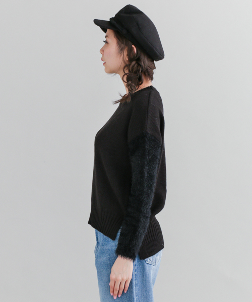 URBAN RESEARCH Sonny Label(アーバンリサーチサニーレーベル)の「Sonny Label 袖シャギーニットプルオーバー(ニット/セーター・レディース・ブラック/ホワイト/レッド系その他・FREE)」の9枚目の写真