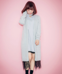 EATME | レースコンビフェザーヤーンロングカーデ(カーディガン/ボレロ)