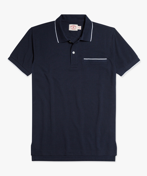 BROOKS BROTHERS（ブルックスブラザーズ）の「Red Fleece コットンピケ ティップド ポロシャツ 【洗濯機使用可】（ポロシャツ・メンズ・ネイビー/レッド・LARGE/X-SMALL/MEDIUM/SMALL）」の2枚目の写真