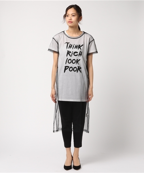 VENCEEXCHANGE（ヴァンスエクスチェンジ）の「チュールＴシャツセット（Tシャツ/カットソー・レディース・ブラック/オフホワイト・MEDIUM）」の3枚目の写真