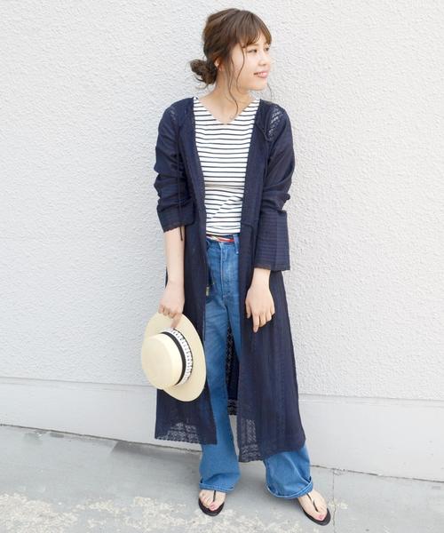 Khaju(カージュ)の「Khaju:アンティークレース2WAYハオリ◇(カーディガン/ボレロ・レディース・ホワイト/ネイビー・ONE SIZE)」の2枚目の写真