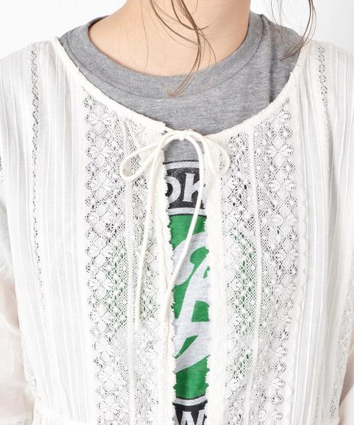 Khaju(カージュ)の「Khaju:アンティークレース2WAYハオリ◇(カーディガン/ボレロ・レディース・ホワイト/ネイビー・ONE SIZE)」の4枚目の写真