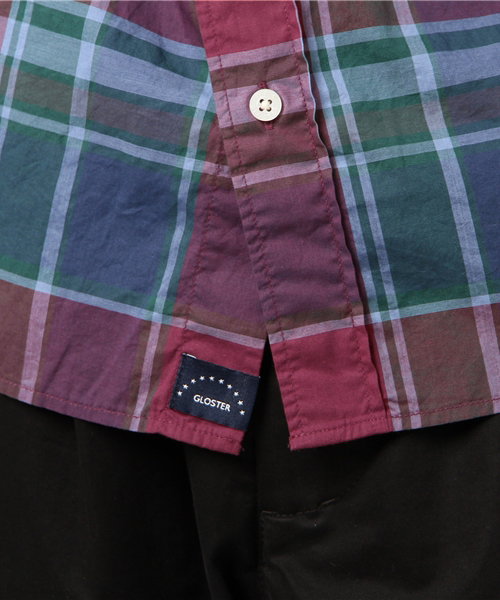 GLOSTER（グロスター）の「コンパクトチェックシャツ（シャツ/ブラウス・メンズ・グレー/ブルー・S/M/L）」の8枚目の写真
