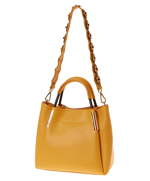 fifth（フィフス）の「フラワーショルダー2wayバッグ（ショルダーバッグ・レディース・ブラック/イエロー/ホワイト/スモークピンク/サックスブルー/ネイビー・FREE）」の7枚目の写真