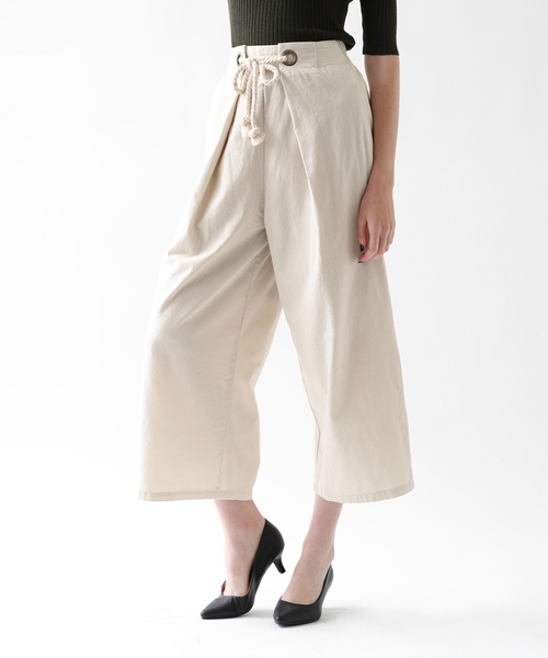 titivate（ティティベイト）の「ｳｴｽﾄﾛｰﾌﾟﾜｲﾄﾞﾊﾟﾝﾂ（その他パンツ・レディース・キャメル/ライトベージュ/カーキ/ネイビー・M）」の2枚目の写真