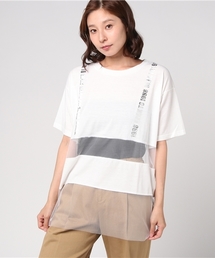 WEGO/チュールボーダーロゴTシャツ
