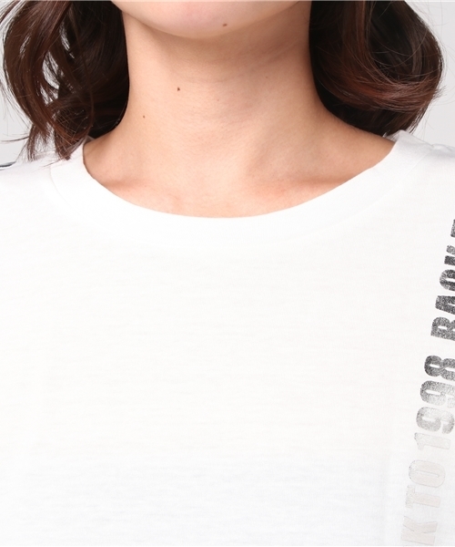 WEGO(ウィゴー)の「WEGO/チュールボーダーロゴTシャツ(Tシャツ/カットソー・レディース・ライトピンク/ブラック/ホワイト・FREE)」の7枚目の写真