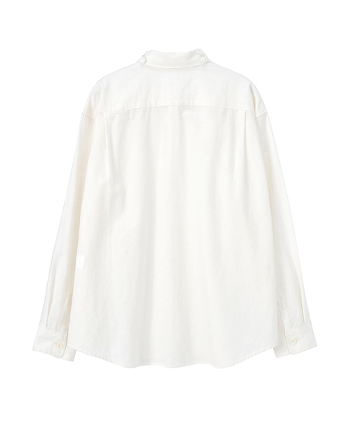 Ne-net（ネネット）の「どんぐりダンガリー（シャツ/ブラウス・レディース・ブラック/オフホワイト/グレー・02）」の9枚目の写真