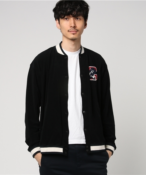 ヒステリックグラマー　ワッペン黒ブルゾン SEE NO EVILワッペン フーデットブルゾン|HYSTERIC GLAMOUR MEN