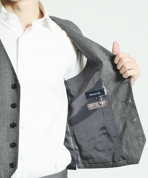 ABAHOUSE（アバハウス）の「【NEW ZEALAND WOOL】ウールドビーベスト（ベスト・メンズ・グレー/ネイビー/ブラック・2/3）」の12枚目の写真