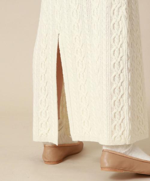 Another Edition（アナザーエディション）の「ケーブルニットロングスカート（スカート・レディース・オフホワイト/ブラウン/ケリー・FREE）」の16枚目の写真