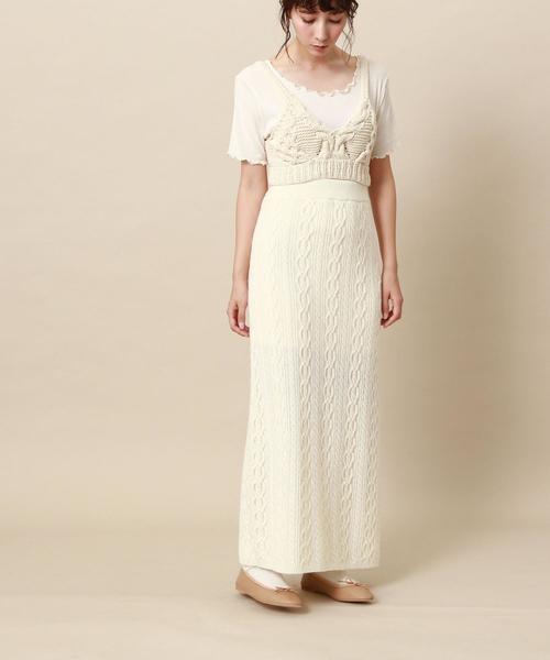 Another Edition（アナザーエディション）の「ケーブルニットロングスカート（スカート・レディース・オフホワイト/ブラウン/ケリー・FREE）」の18枚目の写真