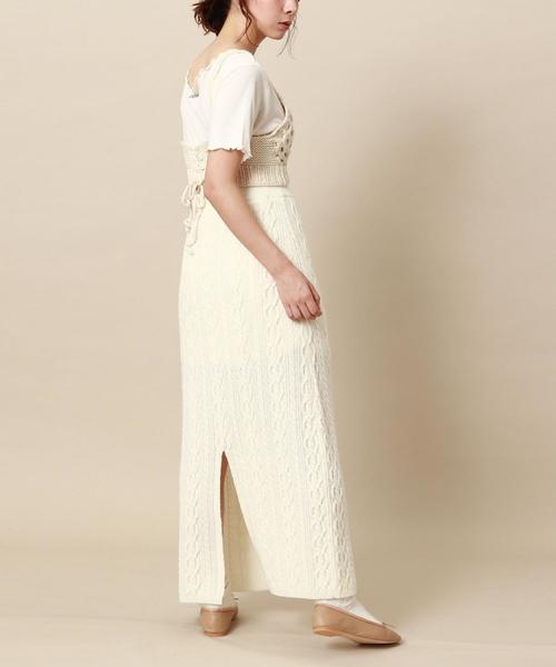 Another Edition（アナザーエディション）の「ケーブルニットロングスカート（スカート・レディース・オフホワイト/ブラウン/ケリー・FREE）」の19枚目の写真