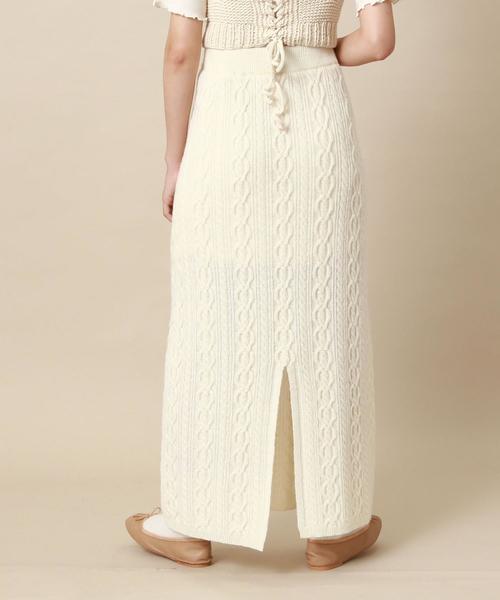 Another Edition（アナザーエディション）の「ケーブルニットロングスカート（スカート・レディース・オフホワイト/ブラウン/ケリー・FREE）」の8枚目の写真