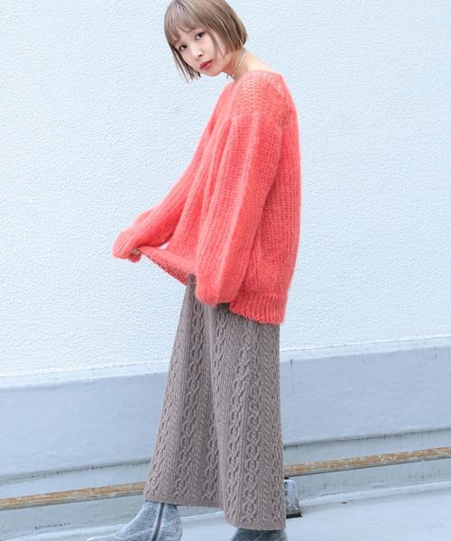 Another Edition（アナザーエディション）の「ケーブルニットロングスカート（スカート・レディース・オフホワイト/ブラウン/ケリー・FREE）」の21枚目の写真