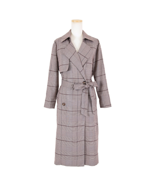 UR'S（ユアーズ）の「ライトトレンチコート（トレンチコート・レディース・ブラック/ベージュ/ネイビー/ピンクベージュ/グレー/ライトグレー/ブラウン/イエロー・S/M）」の4枚目の写真