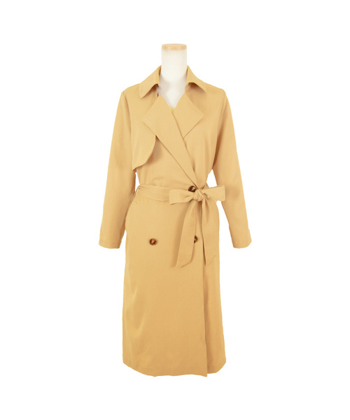 UR'S（ユアーズ）の「ライトトレンチコート（トレンチコート・レディース・ブラック/ベージュ/ネイビー/ピンクベージュ/グレー/ライトグレー/ブラウン/イエロー・S/M）」の7枚目の写真