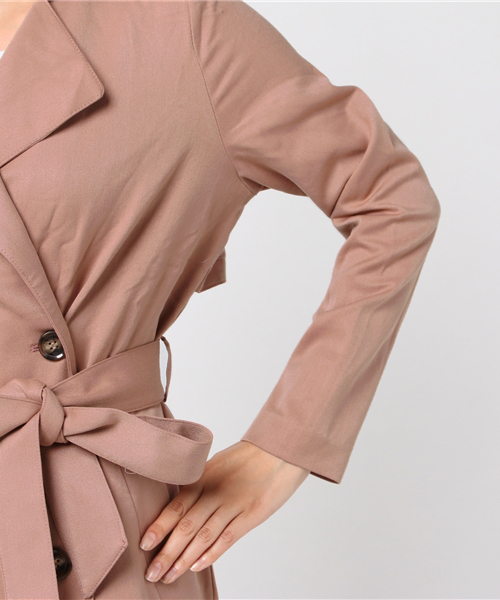 UR'S（ユアーズ）の「ライトトレンチコート（トレンチコート・レディース・ブラック/ベージュ/ネイビー/ピンクベージュ/グレー/ライトグレー/ブラウン/イエロー・S/M）」の12枚目の写真