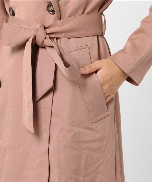 UR'S（ユアーズ）の「ライトトレンチコート（トレンチコート・レディース・ブラック/ベージュ/ネイビー/ピンクベージュ/グレー/ライトグレー/ブラウン/イエロー・S/M）」の15枚目の写真