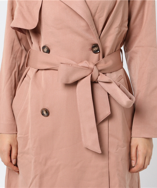 UR'S（ユアーズ）の「ライトトレンチコート（トレンチコート・レディース・ブラック/ベージュ/ネイビー/ピンクベージュ/グレー/ライトグレー/ブラウン/イエロー・S/M）」の14枚目の写真