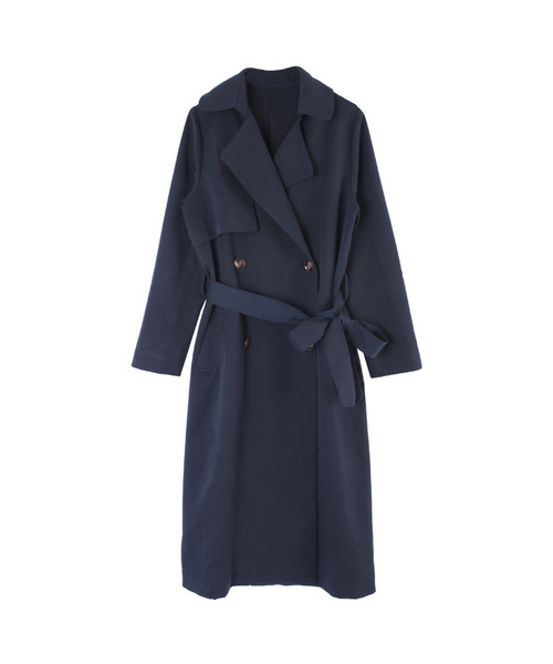 UR'S（ユアーズ）の「ライトトレンチコート（トレンチコート・レディース・ブラック/ベージュ/ネイビー/ピンクベージュ/グレー/ライトグレー/ブラウン/イエロー・S/M）」の6枚目の写真