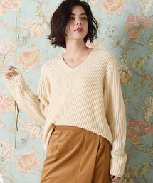 Luz Llena | [ウール混]Vネックニットトップス(ニット/セーター)
